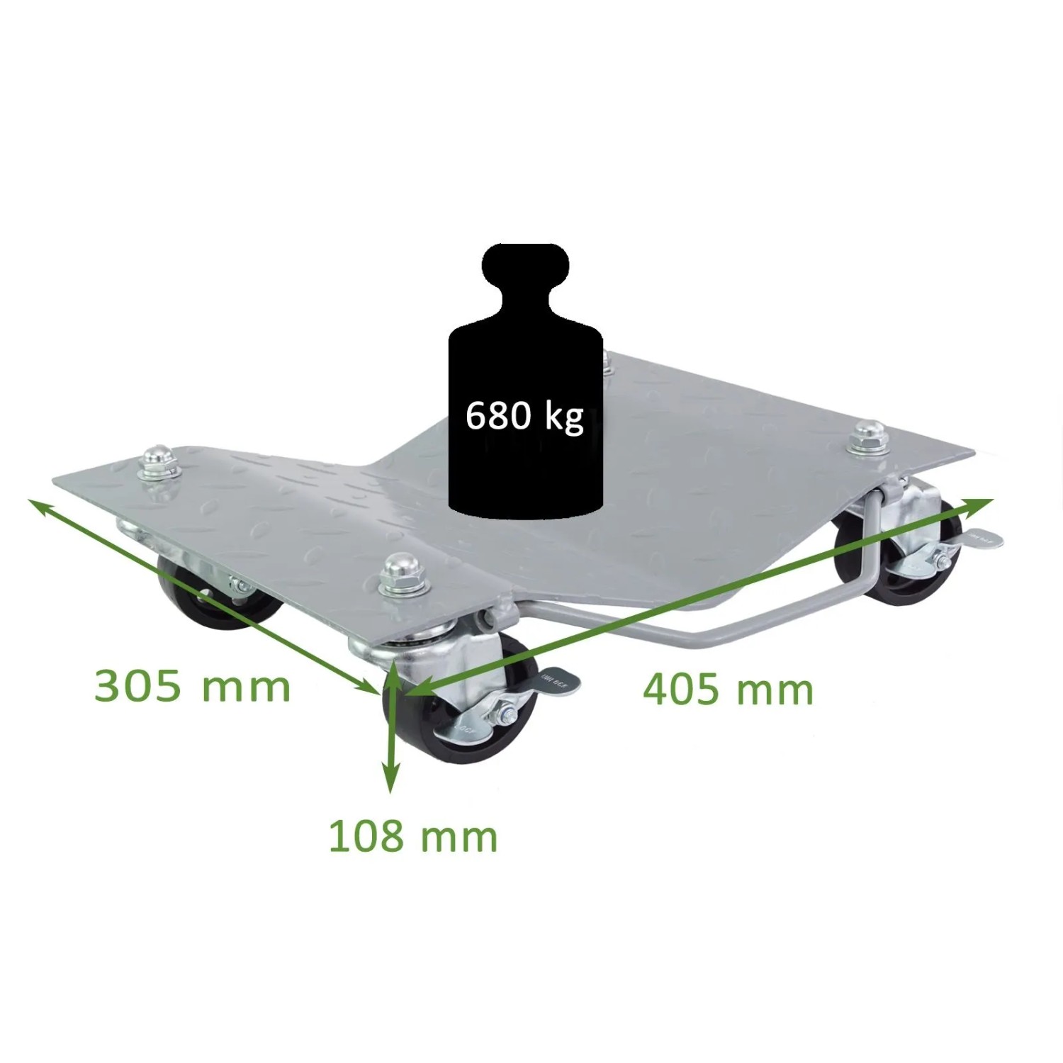 TRUTZHOLM Rangierhilfe für PKW, 4 Stück, je 680 kg, Rangierroller mit 360-Grad-Drehung.