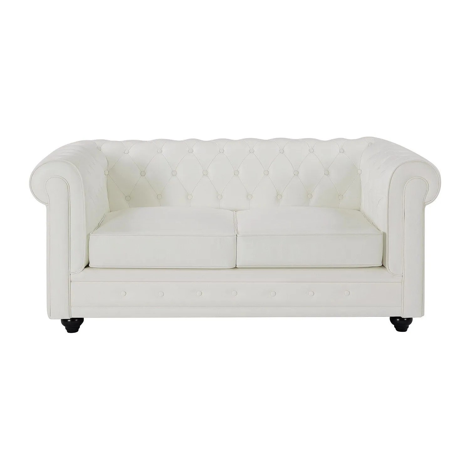Vente-unique Sofa Ohne Schlafmöglichkeit Chesterfield Weiß 165 cm