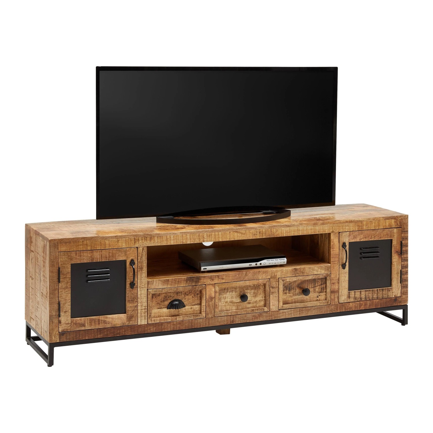 Premium Living Lowboard Leya Naturfarben/Schwarz