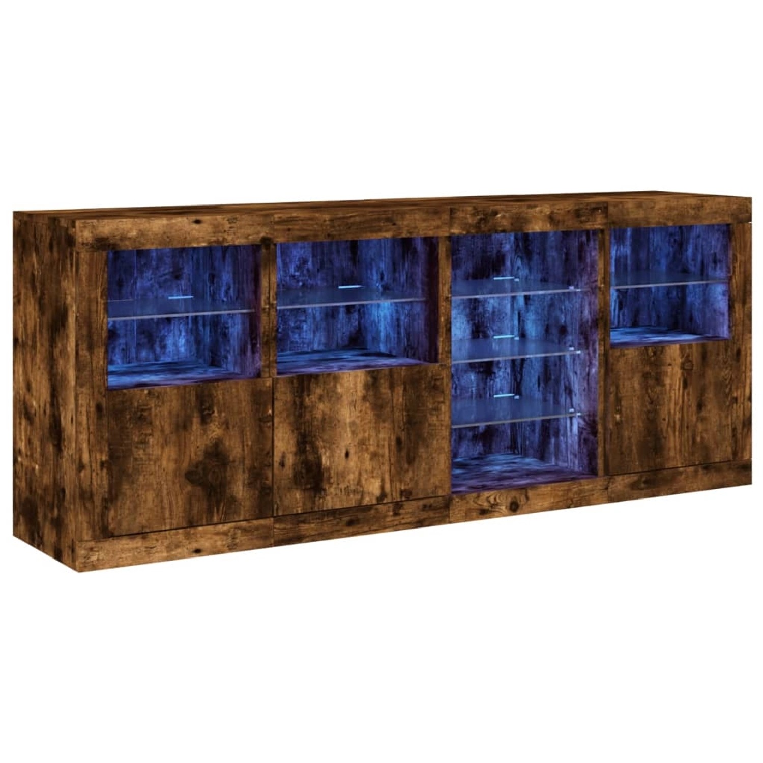 vidaXL Sideboard mit LED-Leuchten Räuchereiche 164x37x67 cm 3209055 günstig online kaufen