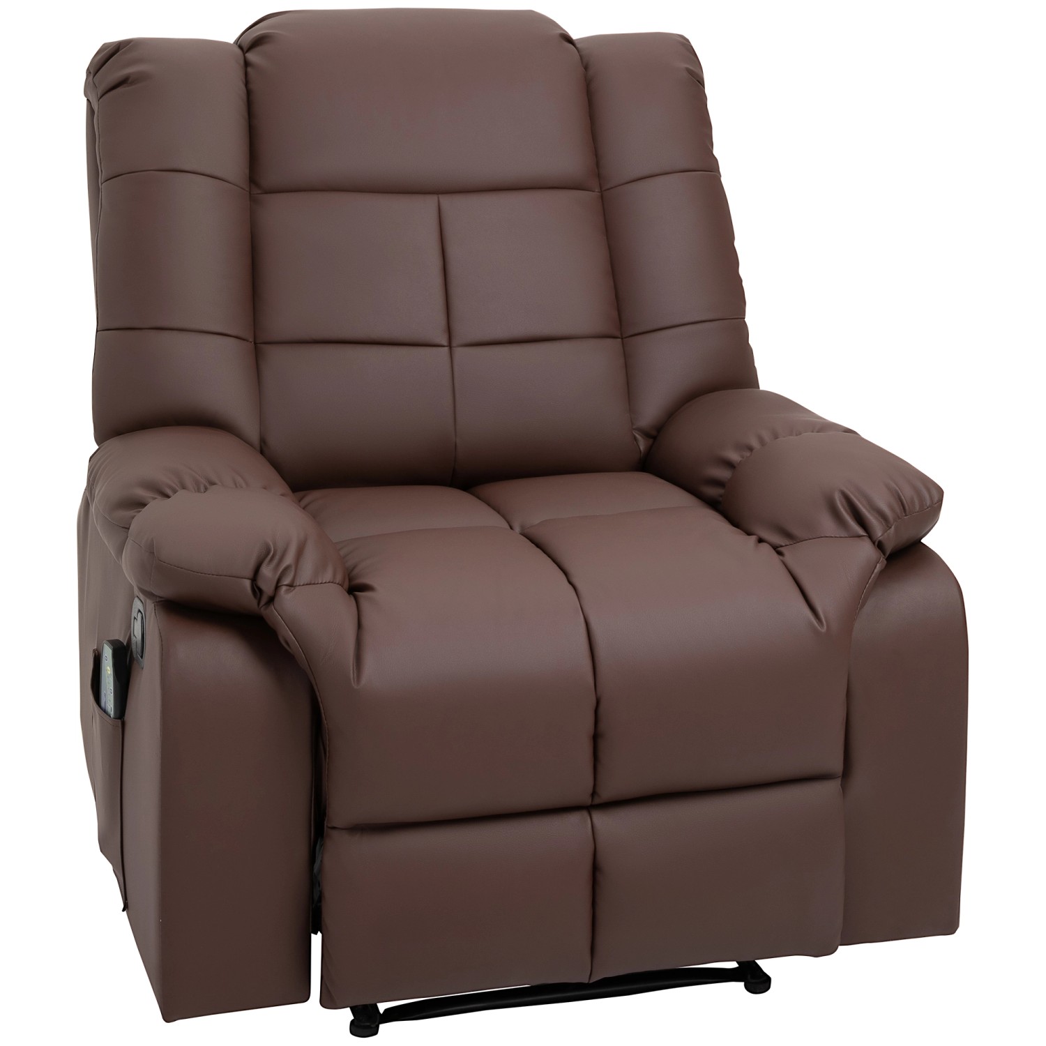 HOMCOM Massagesessel Elektrisch Kunstleder Holz Stahl Braun 94 x 99 x 99 cm günstig online kaufen