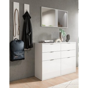 Inn.Furn Garderoben-Set 4-teilig in Weiß Hochglanz 166 cm SystemX