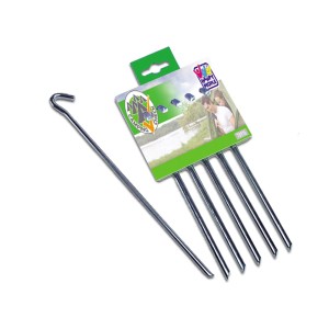 Set aus 5 verzinkten Dreikant-Zeltpflöcken für Camping, ca. 23 cm lang.