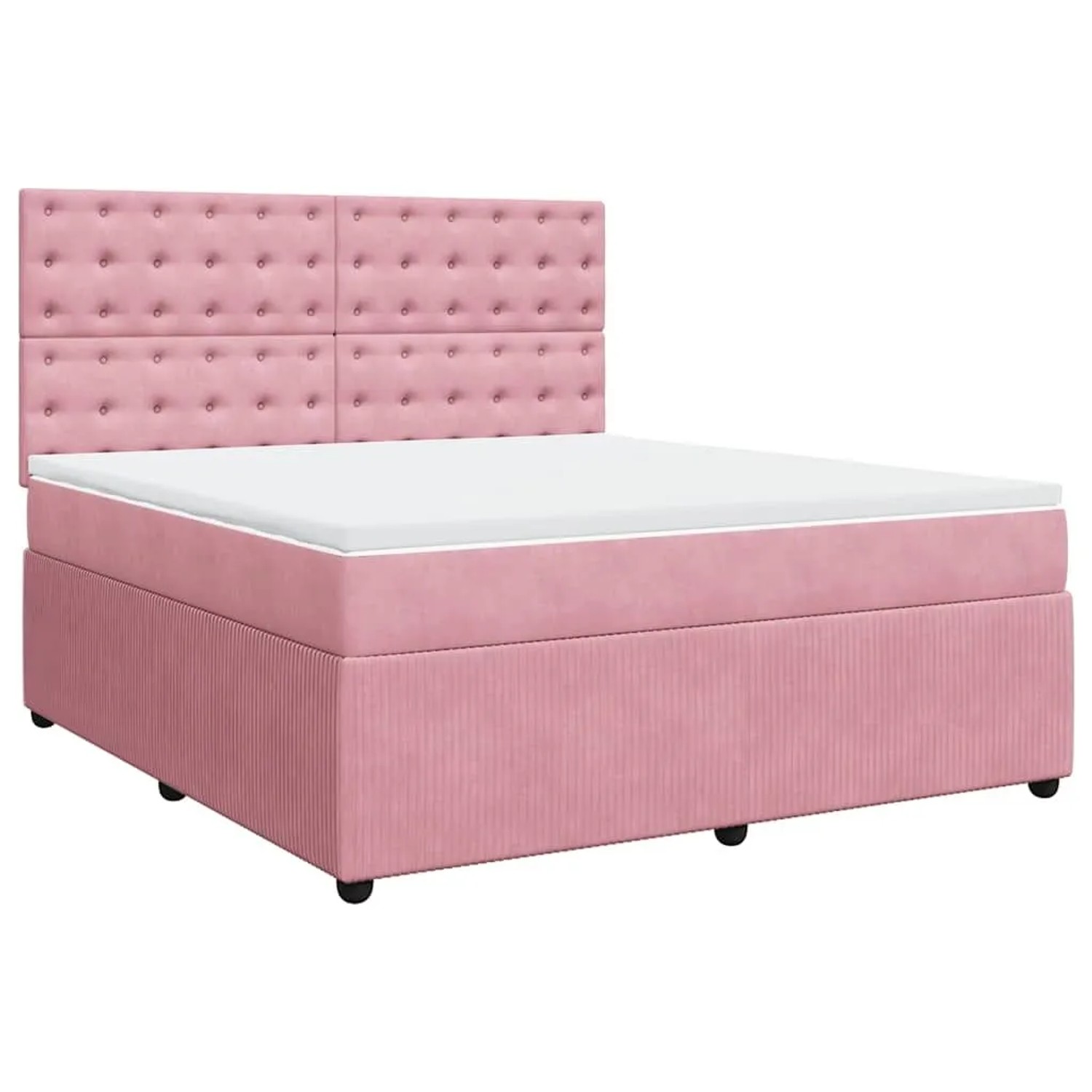 vidaXL Boxspringbett mit Matratze Rosa 180x200 cm Samt 3294723 günstig online kaufen