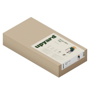 Verpackung des Upyard Hochbeets (58x36x72cm) in Grau. Holz-Hochbeet zur rückenschonenden Gartenarbeit.