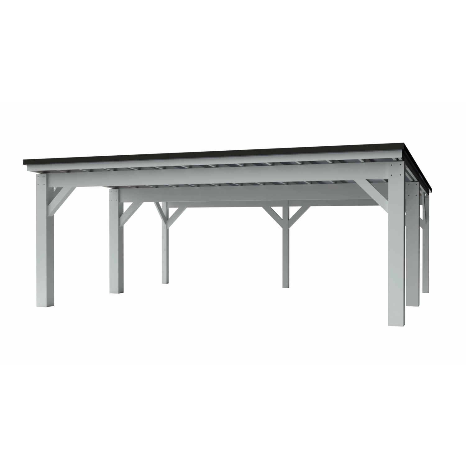 Holzbrüder Carport Ralf 42 250 kg/m² Reinweiß-Schwarz günstig online kaufen
