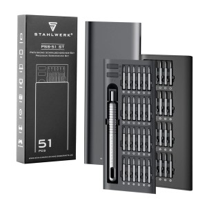 STAHLWERK Präzisions-Schraubendreher Set, 51-teilig, mit Bits und Magnetisierer in Box.