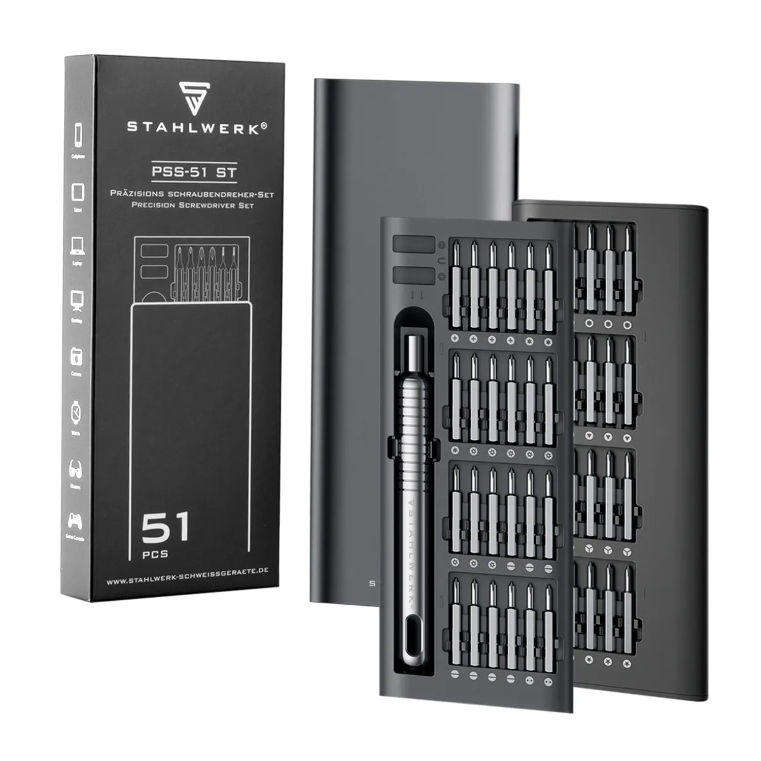 STAHLWERK Präzisions Schraubendreher Set PSS 51 ST 51 Teiliges Feinmechanik Set