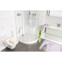 Sanilo WC-Sitz Balance aus Holz im Badezimmer mit Stein-Motiv.