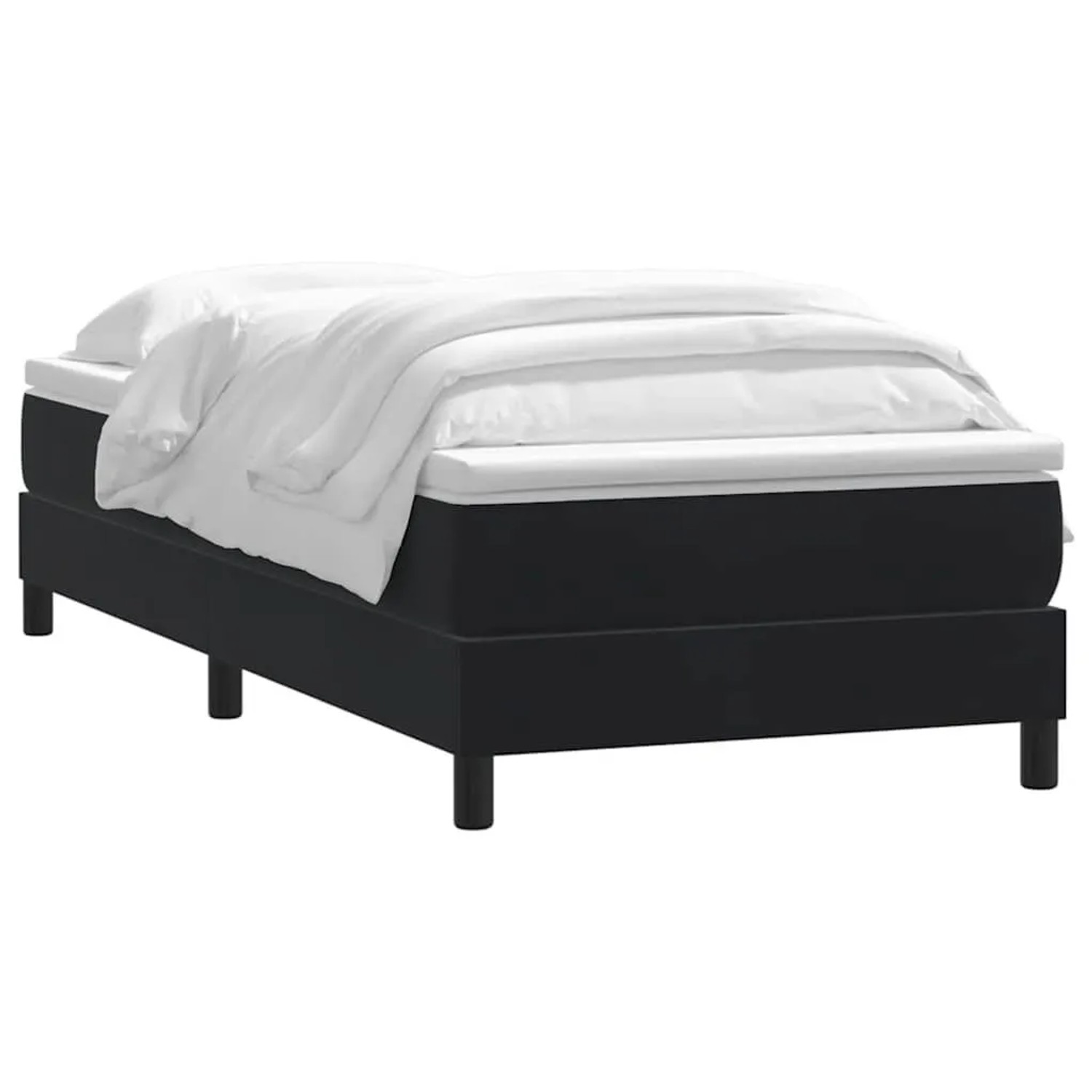 vidaXL Boxspringbett mit Matratze Schwarz 90x220 cm Samt 3315953 günstig online kaufen