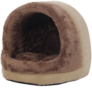 Beige Heimtierhöhle Safari, 42x45x43cm, Größe S. Katzenhöhle mit weichem Plüsch und herausnehmbarem Kissen.