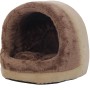 Beige Heimtierhöhle Safari, 42x45x43cm, Größe S. Katzenhöhle mit weichem Plüsch und herausnehmbarem Kissen.