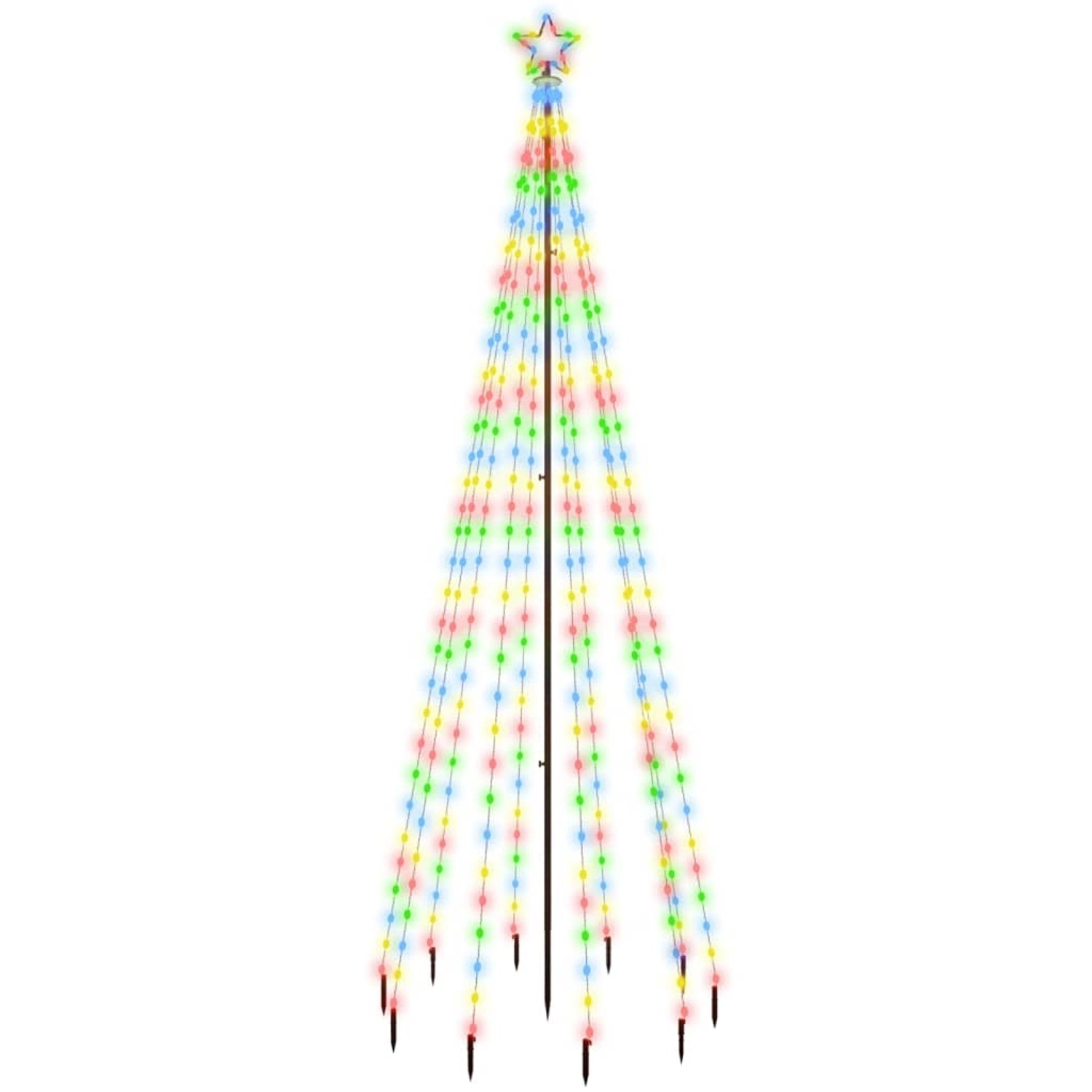vidaXL LED-Weihnachtsbaum mit Erdnägeln Mehrfarbig 310 LEDs 300 cm