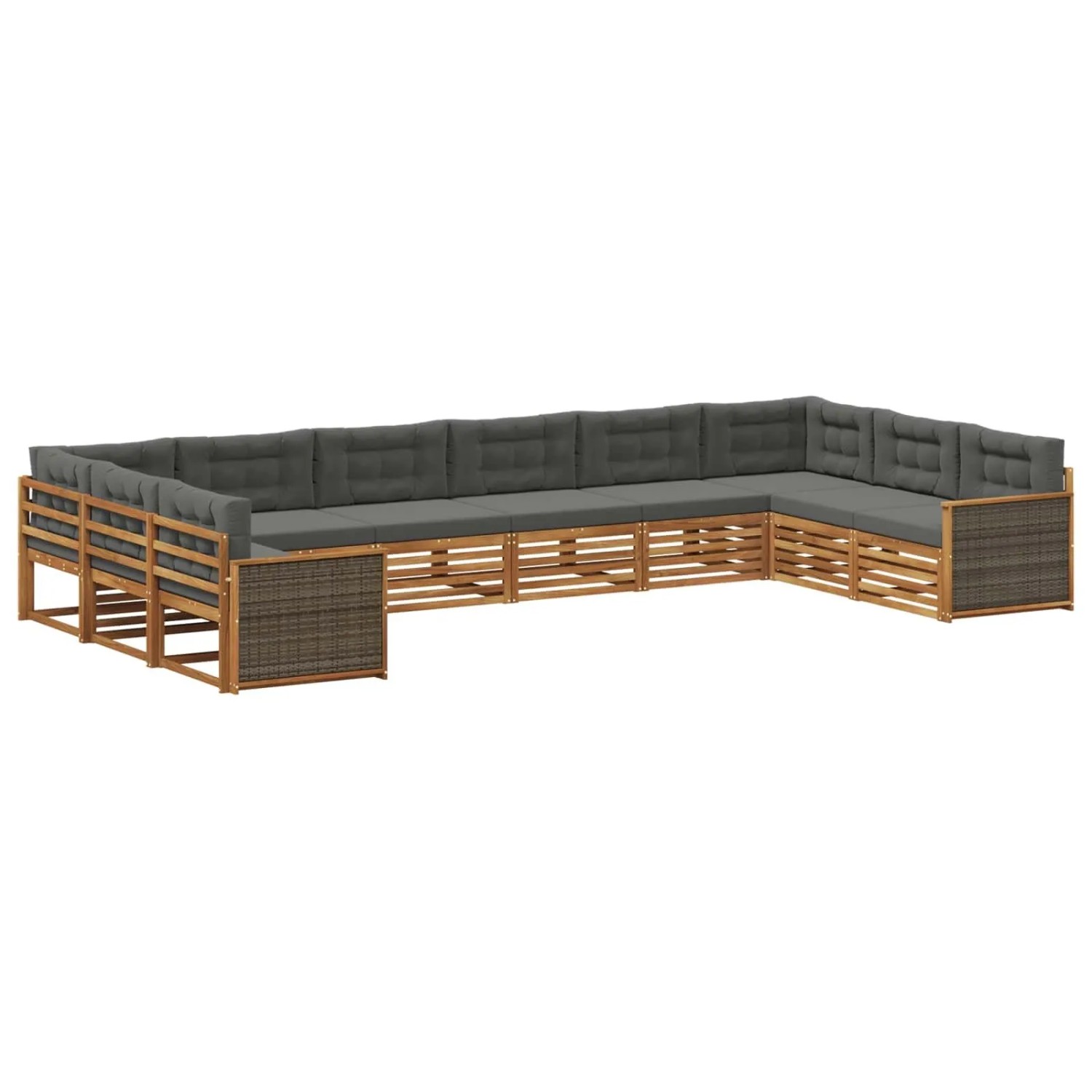 vidaXL Sofagarnituren mit Kissen 10 Stk Massivholz Akazie 3383890