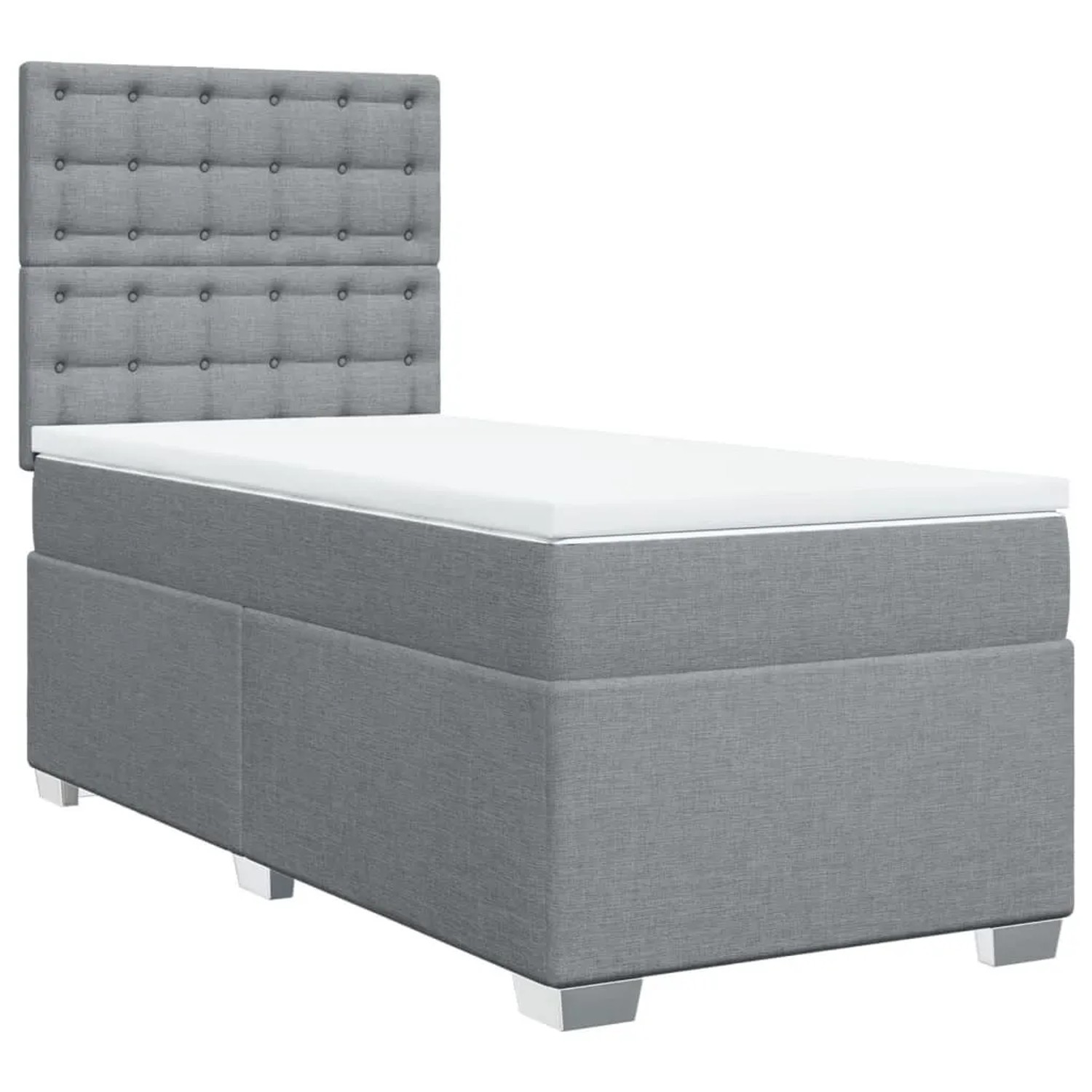 vidaXL Boxspringbett mit Matratze Hellgrau 100x200 cm Stoff 3292713 günstig online kaufen