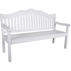 Weiße Garden Pleasure Gartenbank Austin, 3-Sitzer aus FSC®-zertifiziertem Holz.