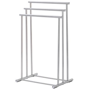 Wenko Handtuch- und Kleiderständer Lioni aus satiniertem Edelstahl mit 3 Stangen.