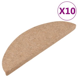 Beige, selbstklebende Stufenmatte (15er-Set) von VidaXL, 56x17x3 cm. Treppenschutz und Dekoration.