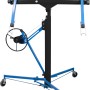 Blauer Güde Trockenbaulift GTL 335 zum Heben von Gipskartonplatten, mit Kurbel und Rollen.