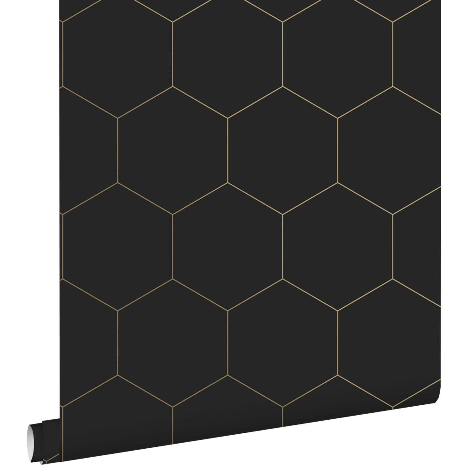 ESTAhome Tapete Wabenmuster Schwarz und Gold 53 cm x 10.05 m günstig online kaufen