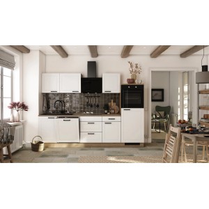 Flex-Well Exclusiv Küche 2327-000 Julia 280 cm Weiß matt-Cosmopolitan Eiche