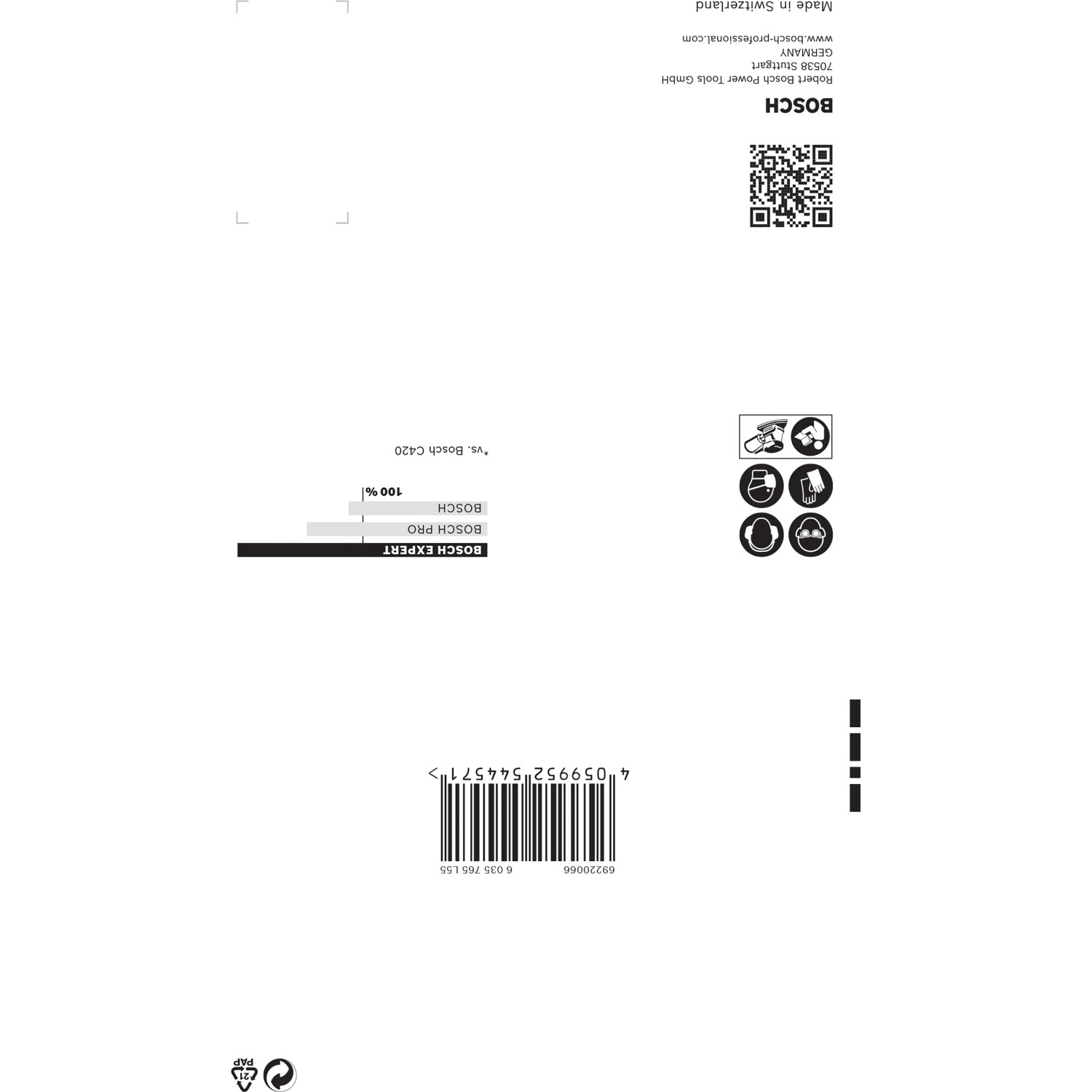 Bosch Expert Schleifblatt C470, 100x150mm, K240, 5 Stück, Zubehör für Exzenterschleifer.