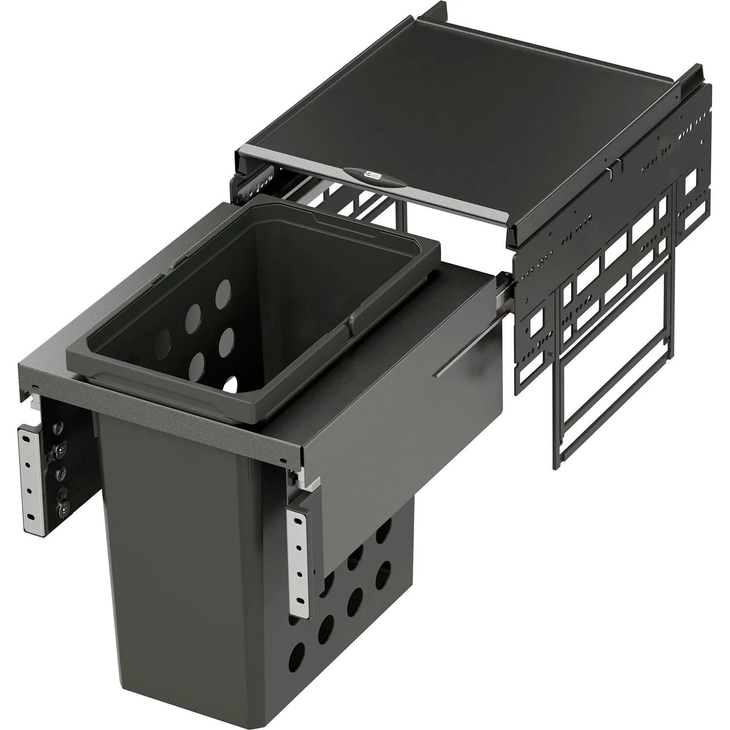 Vauth-Sagel Einbau Wäschekorb für Schrankeinbau in Korpusbreite 400 mm 28, Lava