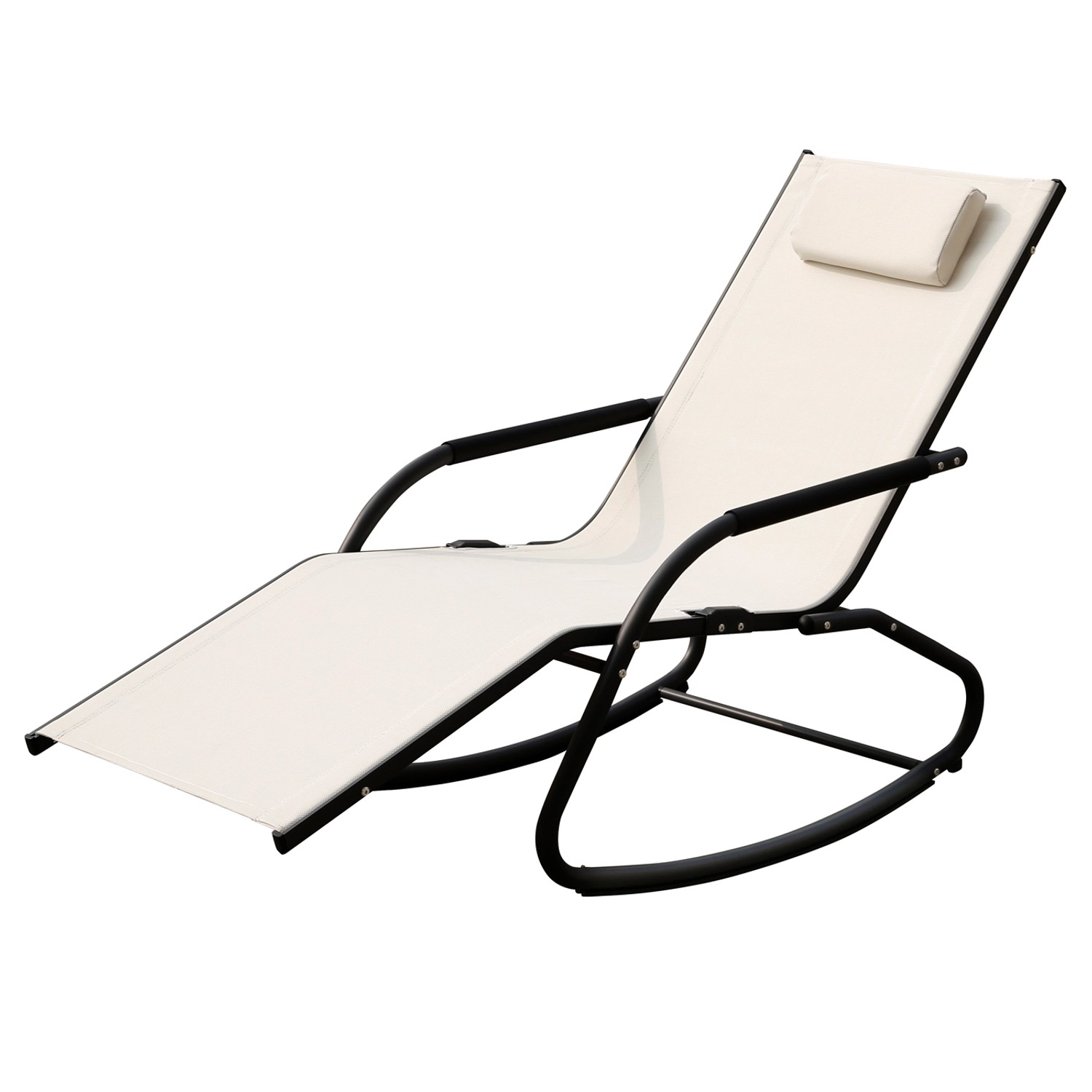 Svita Fjon Schaukelliege Gartenliege Liegestuhl Sonnenliege Kissen Aluminium Beige