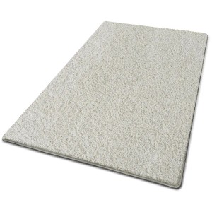 Cremefarbener Shaggy Teppich Barcelona nach Maß, weicher Wohnteppich mit Hochflor.