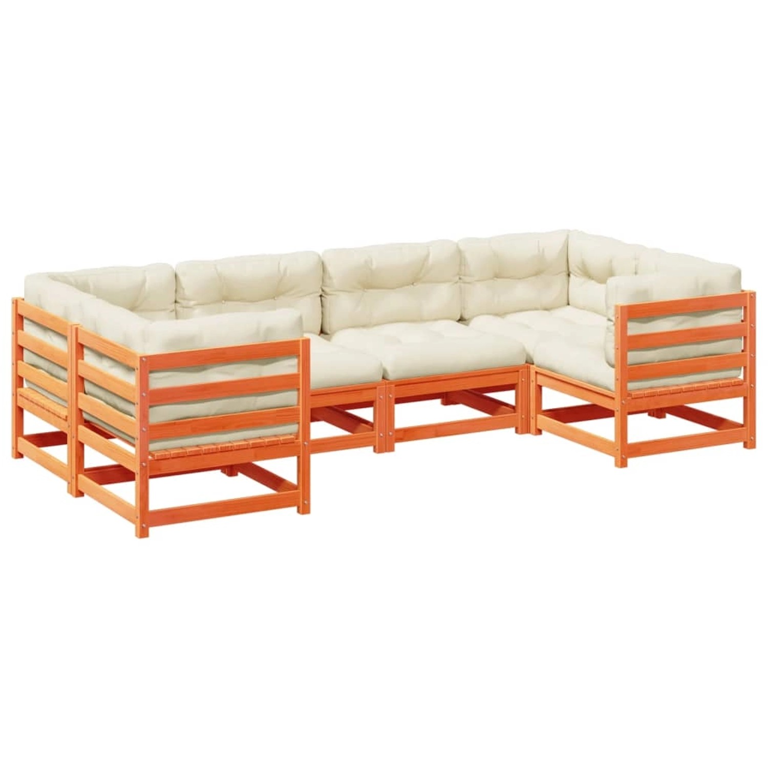 vidaXL 6-Tlg Garten-Sofagarnitur mit Kissen Wachsbraun Kiefernholz 3299608 günstig online kaufen