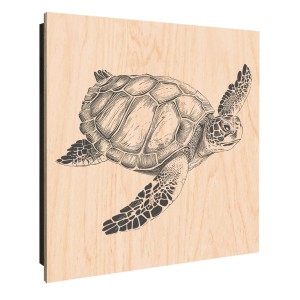 Banjado Schlüsselkasten mit Schildkröte, Holz, 30x30cm, 50 Haken für Schlüsselaufbewahrung.