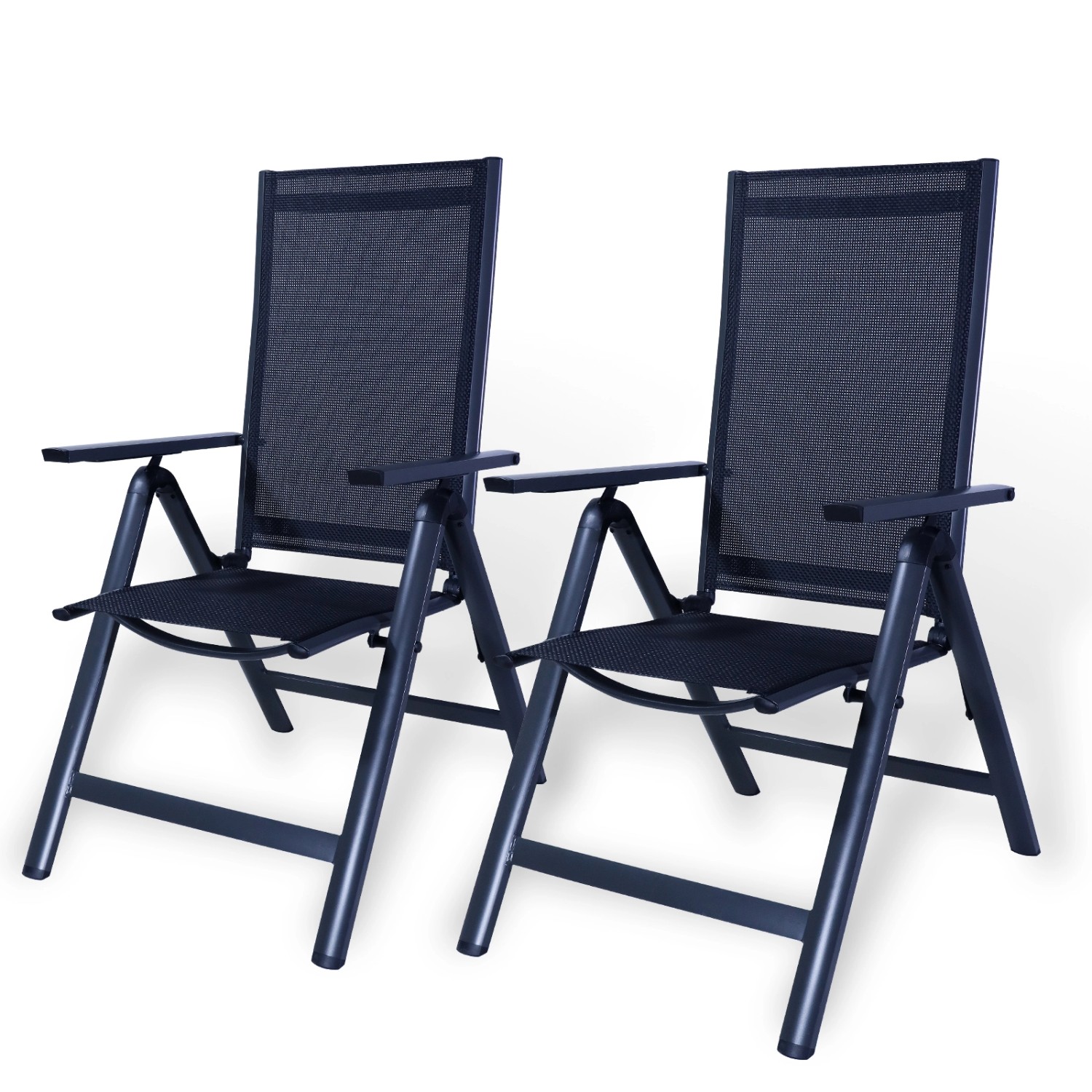 CCLIFE Gartenstühle Alu 2er Set Gartenstuhl Hochlehner Klappbar Balkonstühl günstig online kaufen