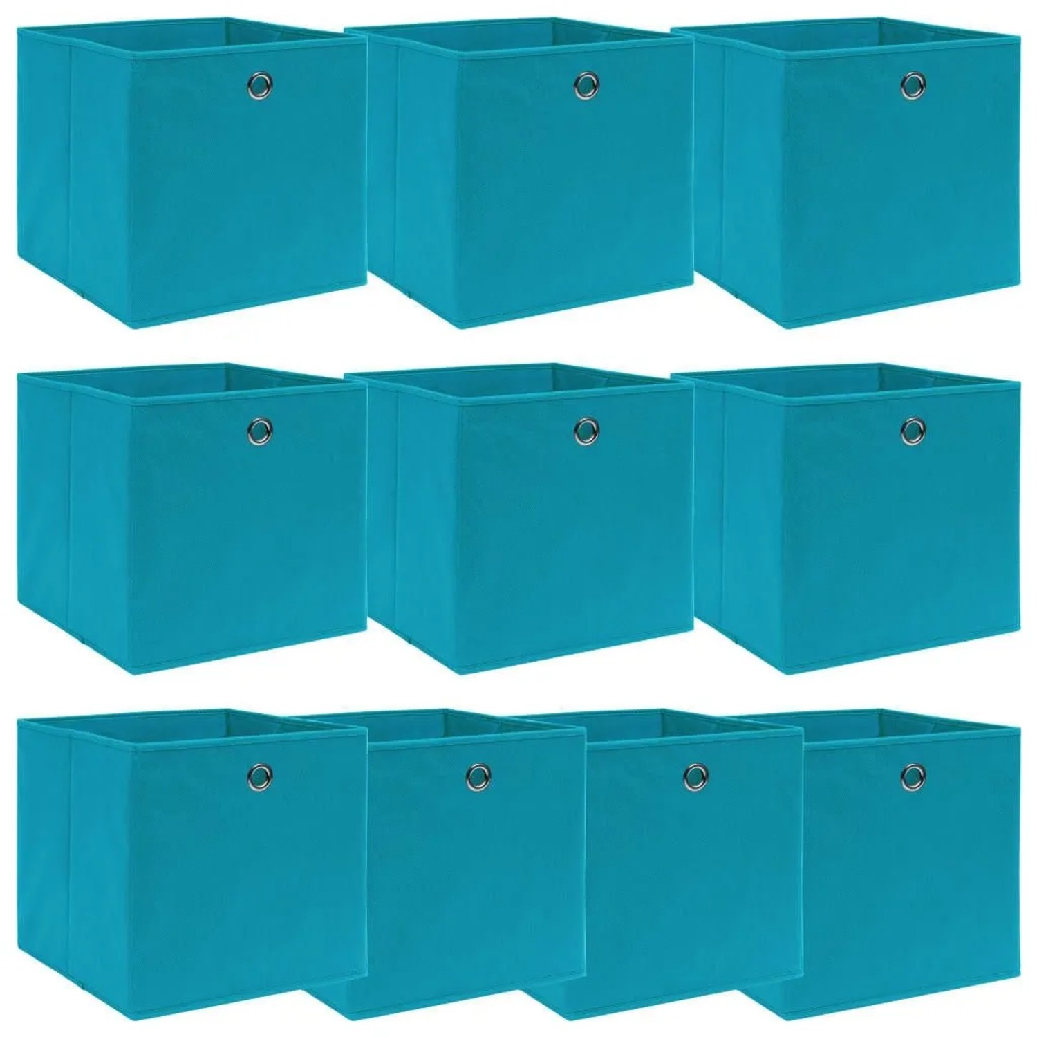 vidaXL Aufbewahrungsboxen 10 Stk Babyblau 32x32x32 cm Stoff 288375