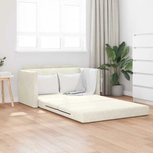 vidaXL Schlafsofa Creme 124 x 204 x 61 cm Samt 4106708