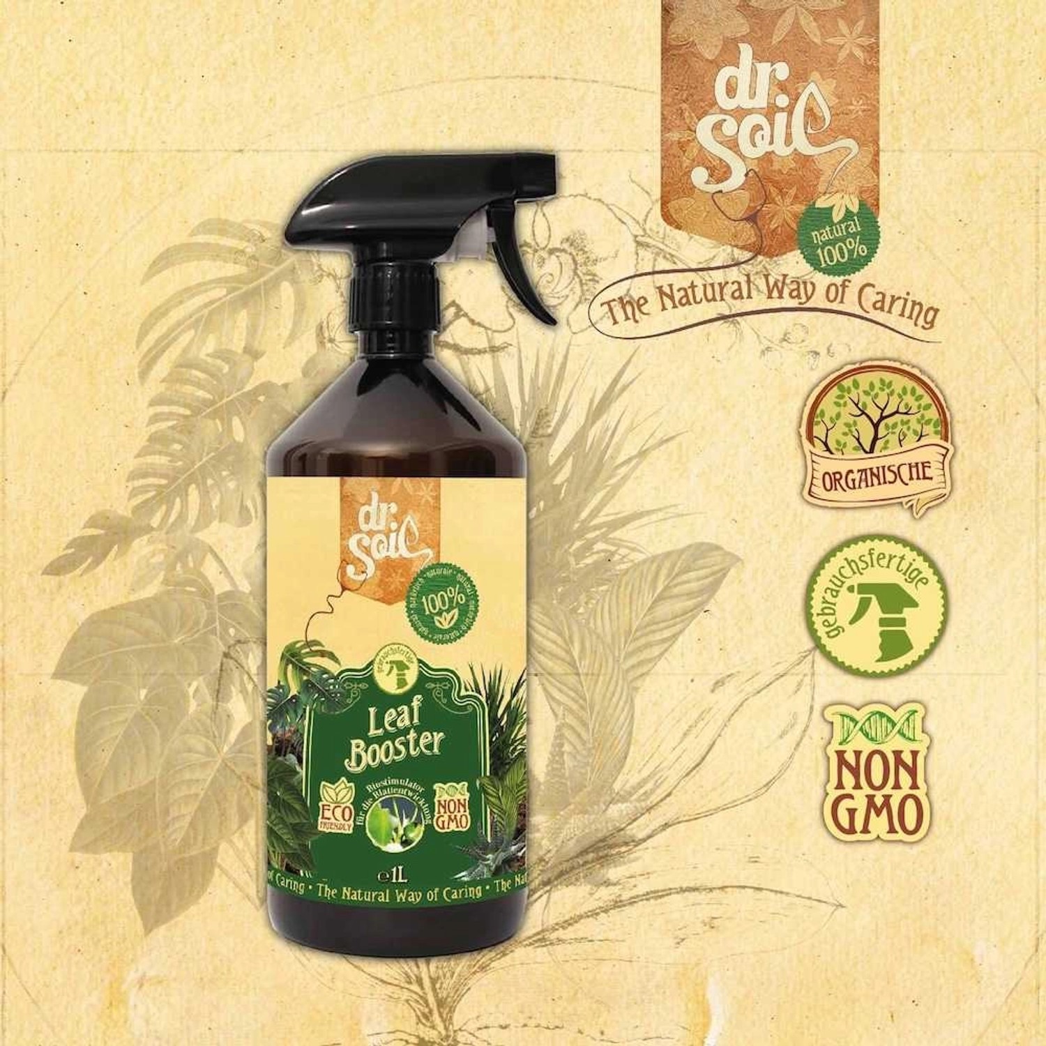 Dr.Soil Biostimulator für Blattentwicklung, 1L Sprühflasche. Pflanzenschutzmittel zur Revitalisierung der Blätter.