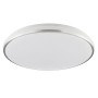 Runde LED Deckenleuchte Avalis in Weiß und gebürstetem Aluminium, Durchmesser 38 cm.