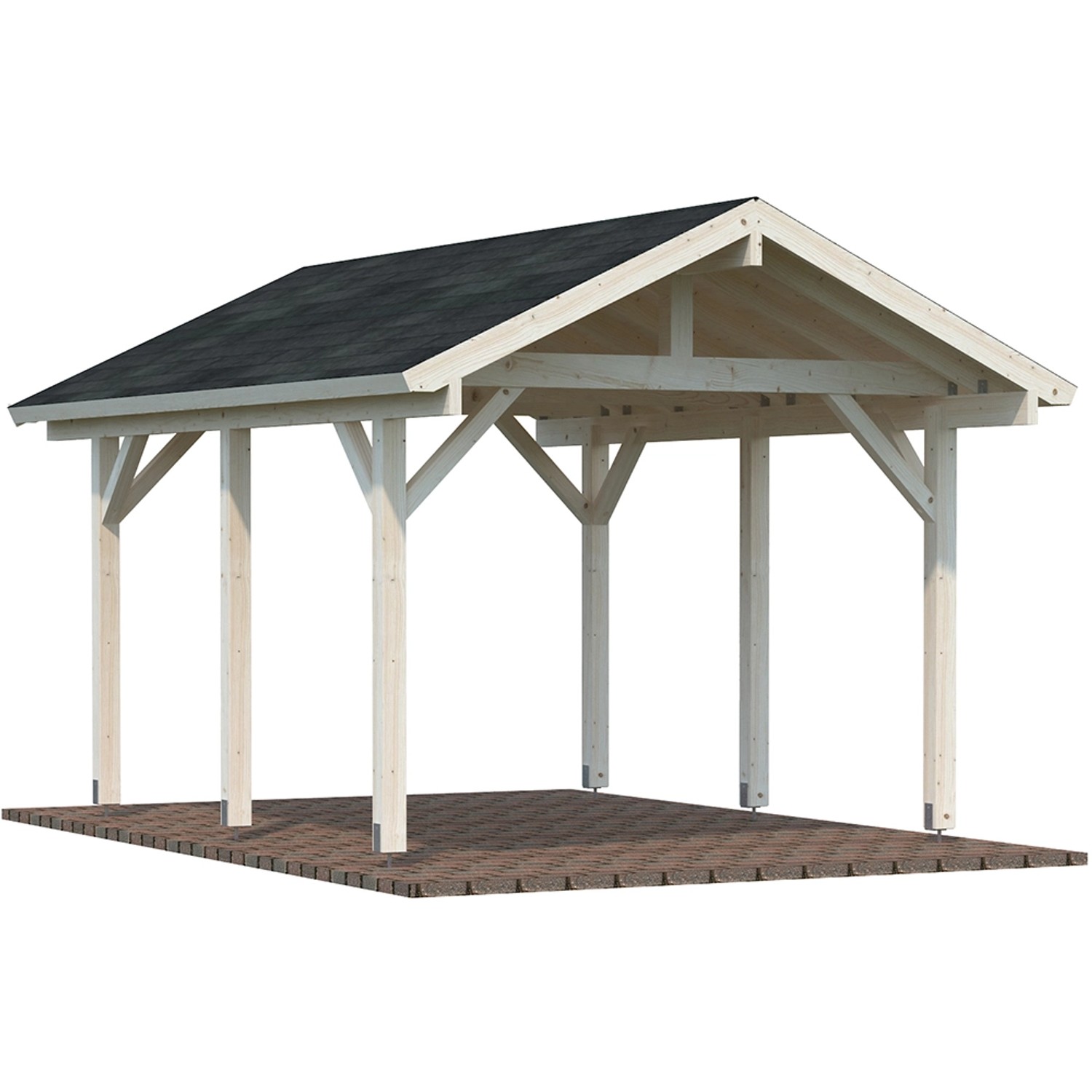 Palmako Einzelcarport Robert Holz Tauchgrundiert Transparent 315 cm x 372 c günstig online kaufen