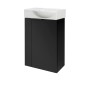 Fackelmann Mini-Waschtischunterschrank SBC, rechts, 44x60x24cm, Schwarz Matt. Badmöbel für kleine Bäder.