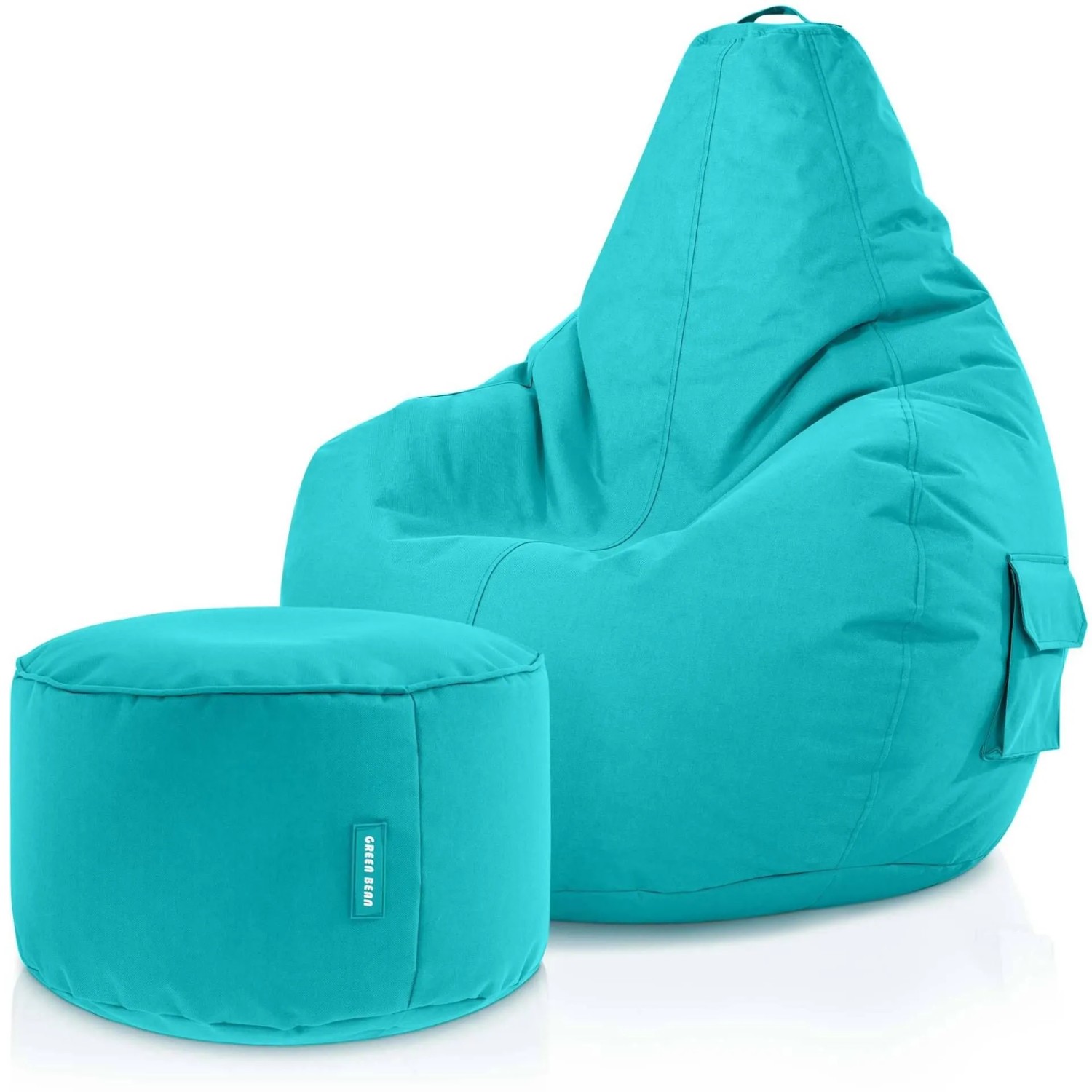 Green Bean Sitzhocker 2er Set Cozy + Stay 70 x 80 x 90 cm Wetterfest Türkis