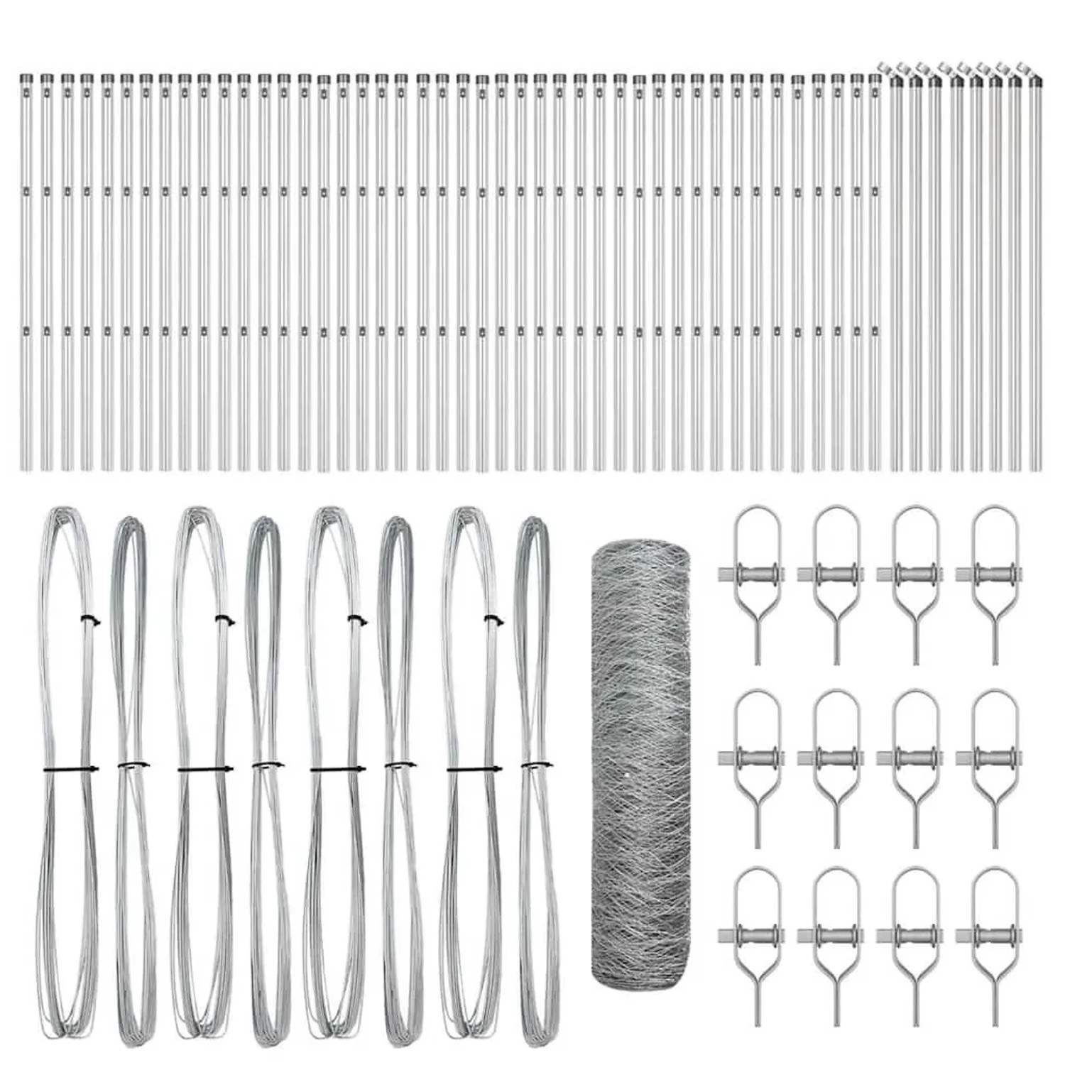 vidaXL Zaunpfosten Silber 100 x 0,6 m 36 mm Maschen Stahl 3353020 günstig online kaufen