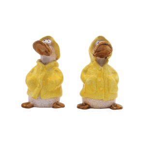 Dekohelden24 2er Set Dekofiguren Ente Deko Enten Entenfiguren Gartenfigur Ente L/B/H 6 x 6 x 11 cm