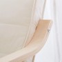 Detailansicht: Homestyle4u Relaxsessel Beige mit Holzarmlehne und Polster.