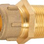 Messing Schraub-Übergangsnippel 34 mm für Klemmfittings, Detailansicht.
