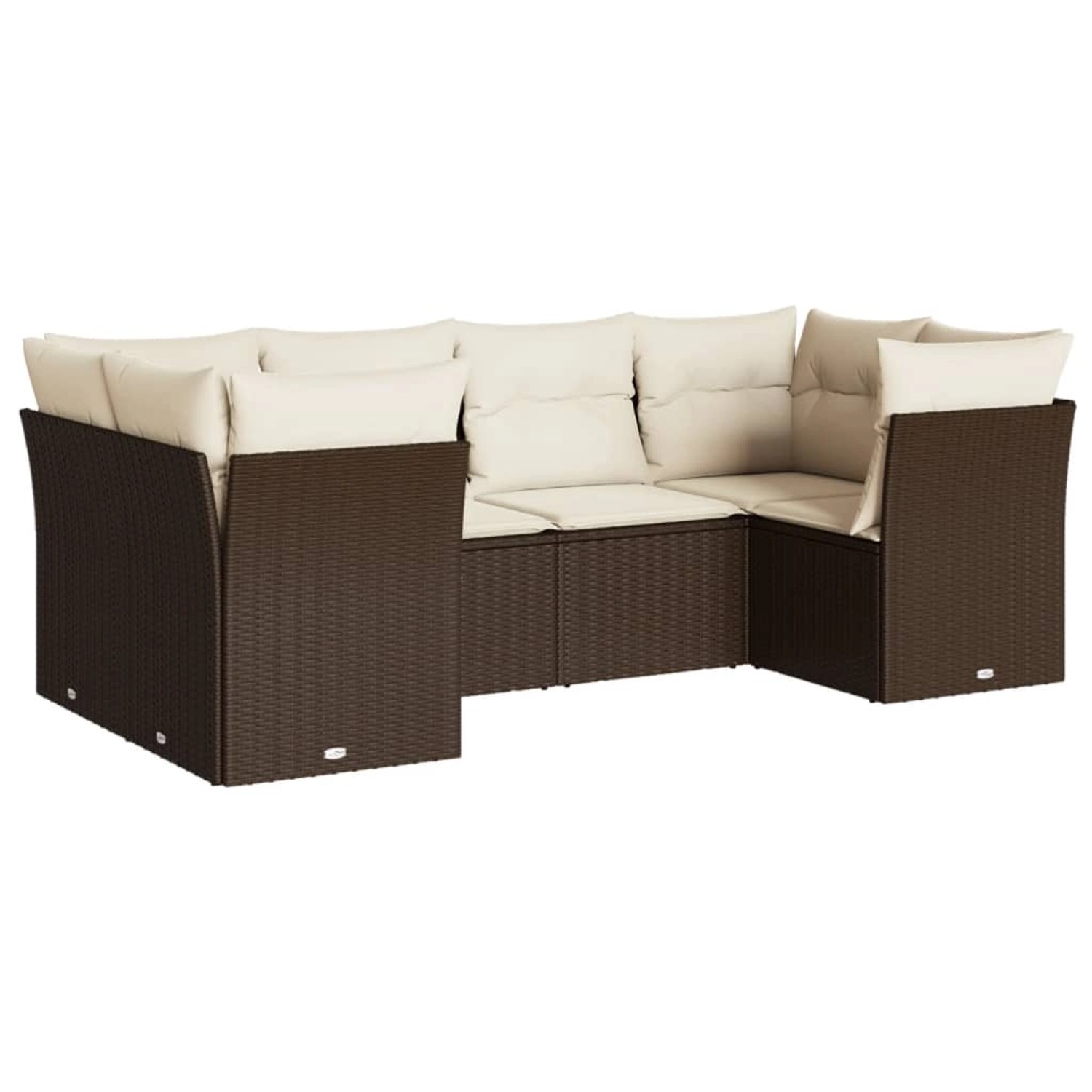 vidaXL 6-tlg Garten-Sofagarnitur mit Kissen Braun Poly Rattan Modell 4