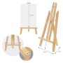 Klappbare Tischstaffelei aus Holz, verstellbar, für Bastelfarben und Keilrahmen bis 40 cm Höhe.
