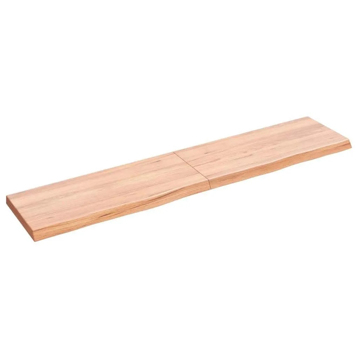 vidaXL Wandregal Hellbraun 140x30x2-4 cm Massivholz Eiche Behandelt 363700