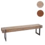 Garderobenbank 180cm im Industrial Design. Helle Holzplatte, dunkle Metallbeine. Robuste Sitzbank Naturfarben.