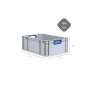 PROREGAL Eurobox Nextgen Color, 44L, blau, mit Deckel. Aufbewahrungsbox für Industrie und Gewerbe.
