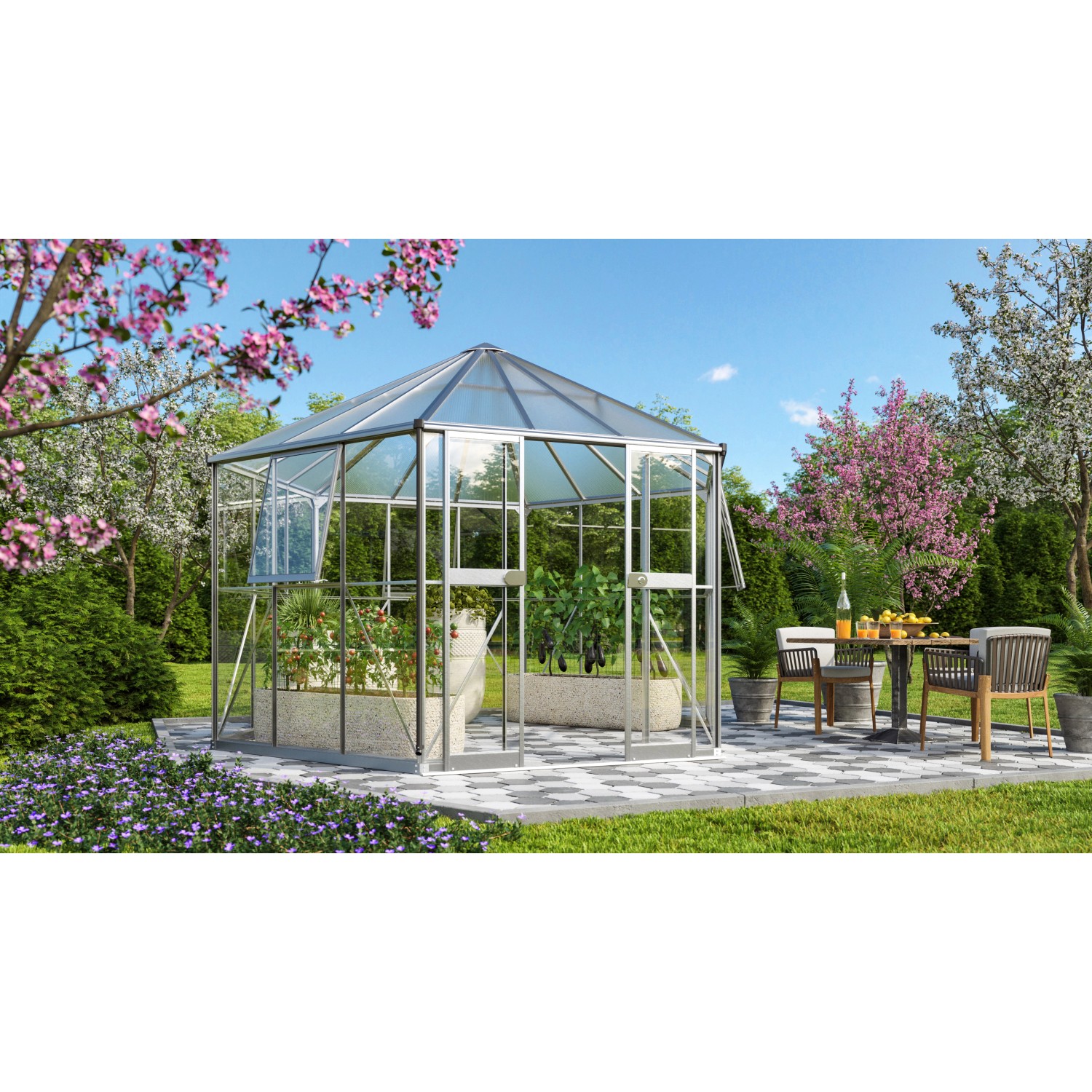 Vitavia Gewächshaus Galaxis 9000 ESG/HKP Alu B 336 cm x T 383 cm günstig online kaufen