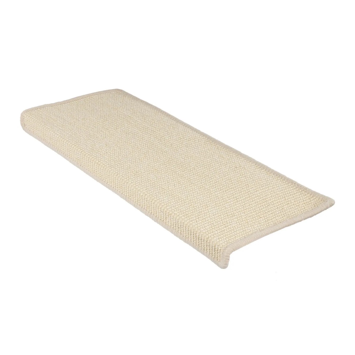Rechteckige, selbstklebende Karat Stufenmatte aus Sisal in Elfenbein (23,5x65cm).